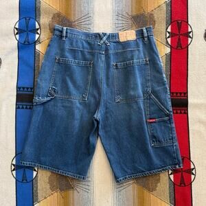 Vintage Y2K Ecko Unltd Baggy Denim Carpenter Jean Shorts Size 38 Hip Hop Grunhe